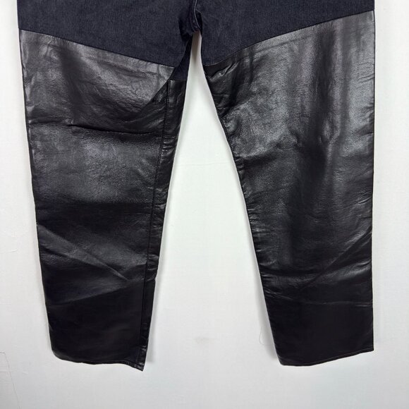 NWT AGOLDE Pieced 90s Pinch Waist Pants Jeans Howl/Detox Leather Black Size 29 - Picture 11 of 14